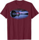 Guitar Sunset Sky Trees City Lake Reflection Stylish Design T-Shirt - T-Shirt | Maroon