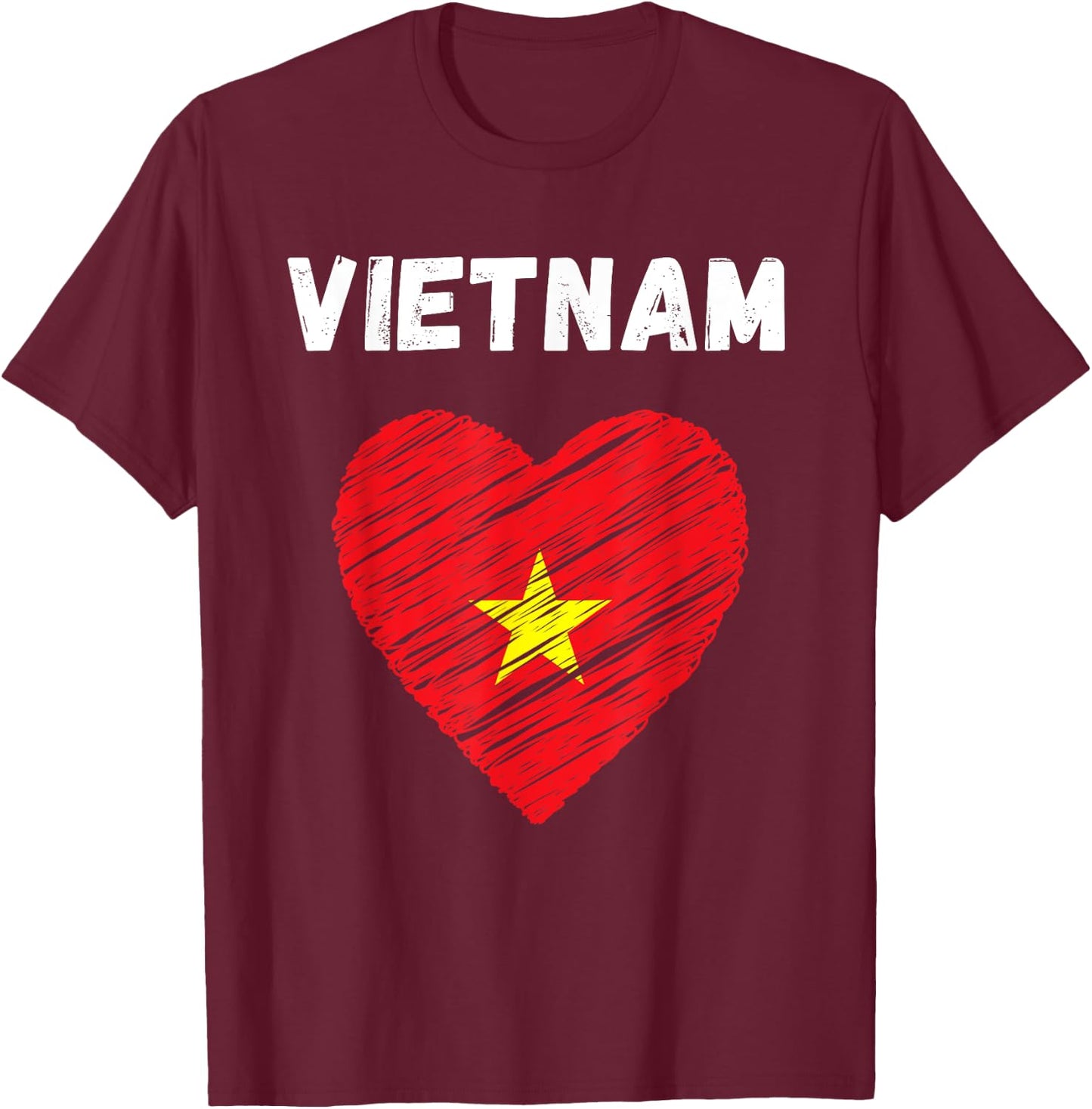 Vietnam Flag Holiday Vietnam Heart Vietnamese Flag T-Shirt - T-Shirt | Maroon
