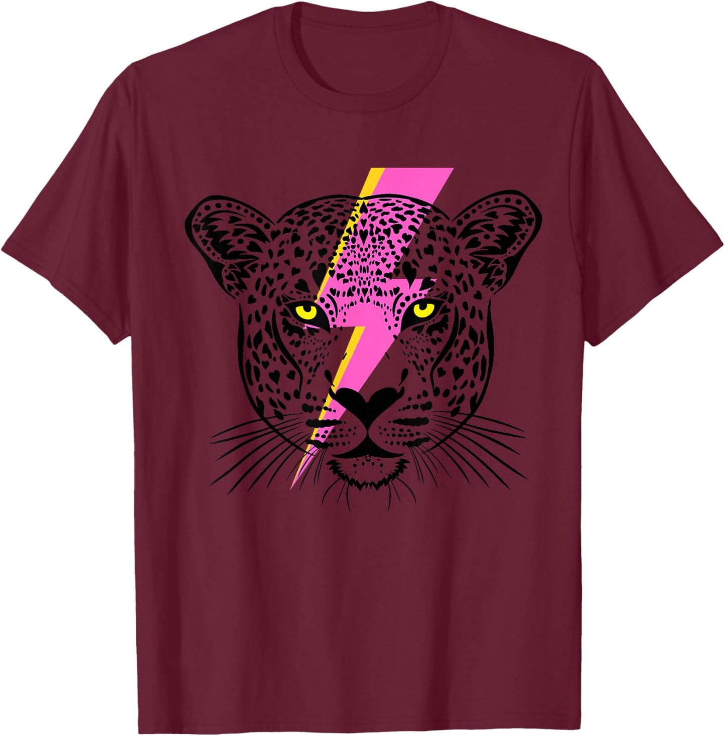 Vintage Cheetah and Girls, Cute Summer T-Shirt - T-Shirt | Maroon
