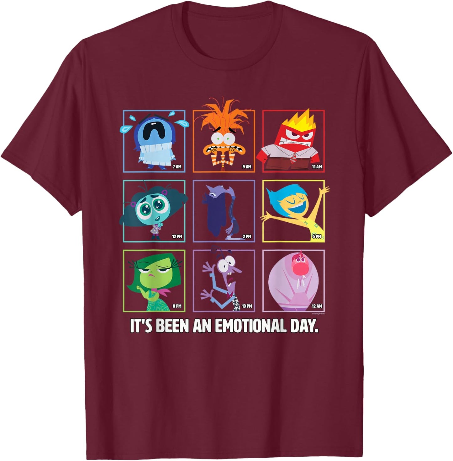 Disney and Pixar’s Inside Out 2 Emotions an Emotional Day T-Shirt - T-Shirt | Maroon