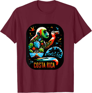 Costa Rica Monkey Nature Photography Jungle Travel Art T-Shirt - T-Shirt | Maroon