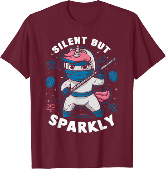 Ninjacorn Unicorn Lover Shuriken Kunai Shinobi Ninja T-Shirt - T-Shirt | Maroon