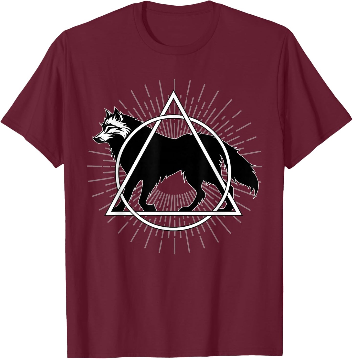 Mystic Fox Collection Therian Theta Delta Coyote Wolf Dog Fox - -Adults, -Kids - Black - Small - Short Sleeve - Modern Graphic - Wolf Theme - Unique Design T-Shirt - T-Shirt | Maroon