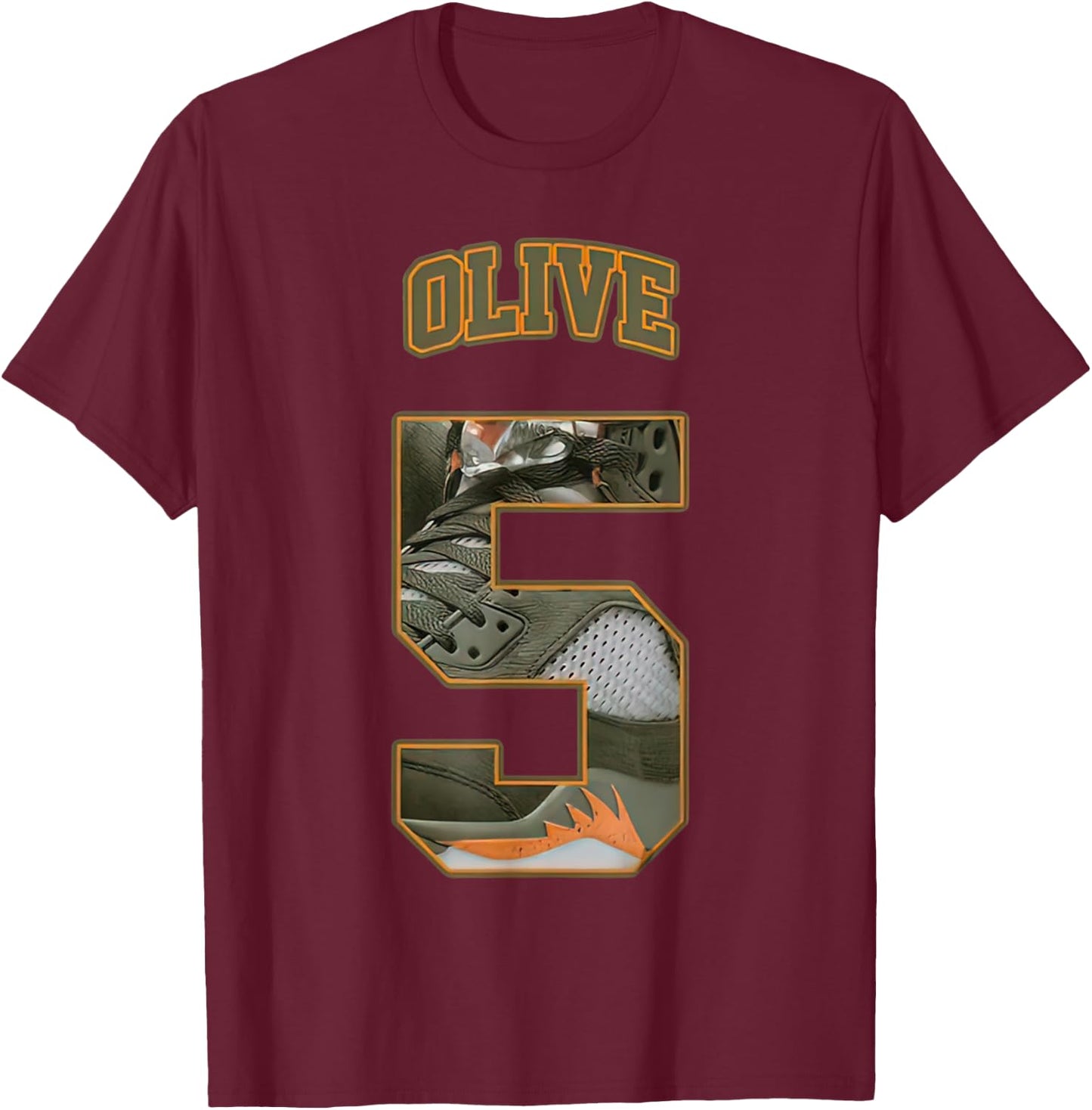 Number 5 Olive 5s Loser Lover Matching Retro T-Shirt - T-Shirt | Maroon