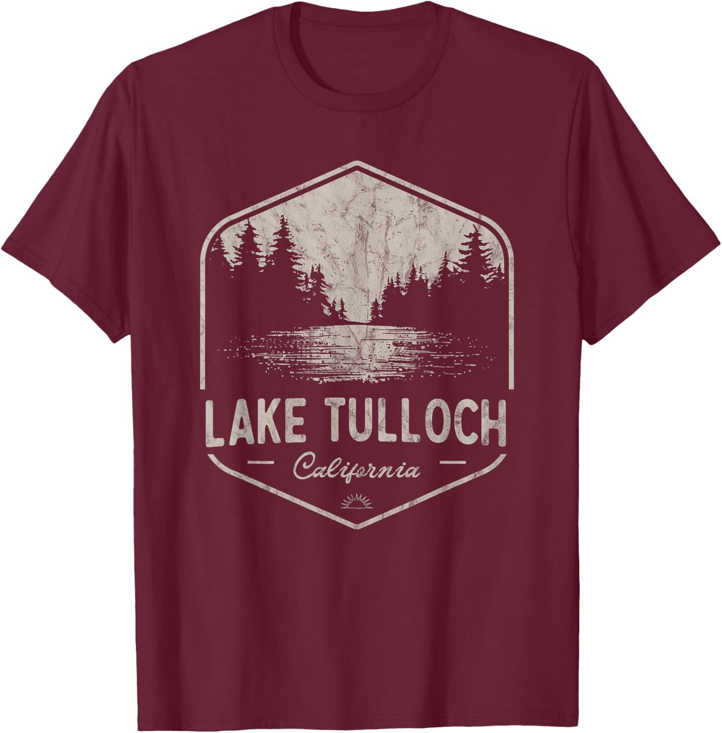 Lake Tulloch California Outdoors Vintage T-Shirt - T-Shirt | Maroon