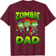 Zombie Dad Halloween Costume Family Matching T-Shirt - T-Shirt | Maroon