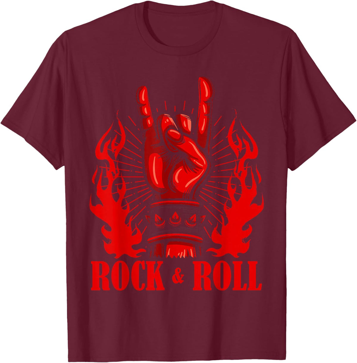 Heavy Metal Guitar Death Metal Rock n Roll Music T-Shirt - T-Shirt | Maroon