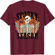 Spooky Season Skeleton Checkerboard Funny Halloween T-Shirt - T-Shirt | Maroon