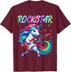 Unicorn Rock Star Guitar Rockin' Music Singer T-Shirt - T-Shirt | Maroon