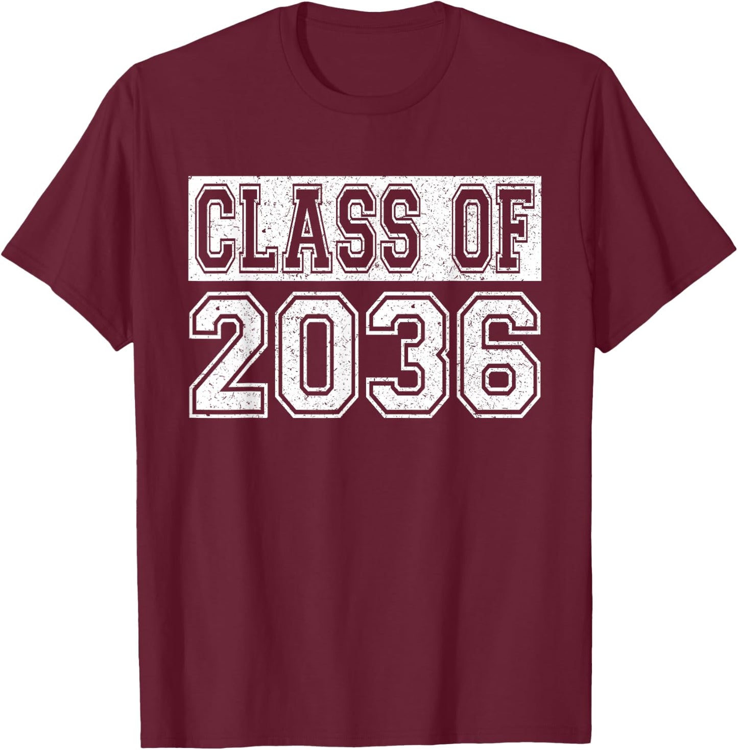 Preschool Class of 2036 First Day of Pre-k 2036 Graduation T-Shirt - T-Shirt | Maroon