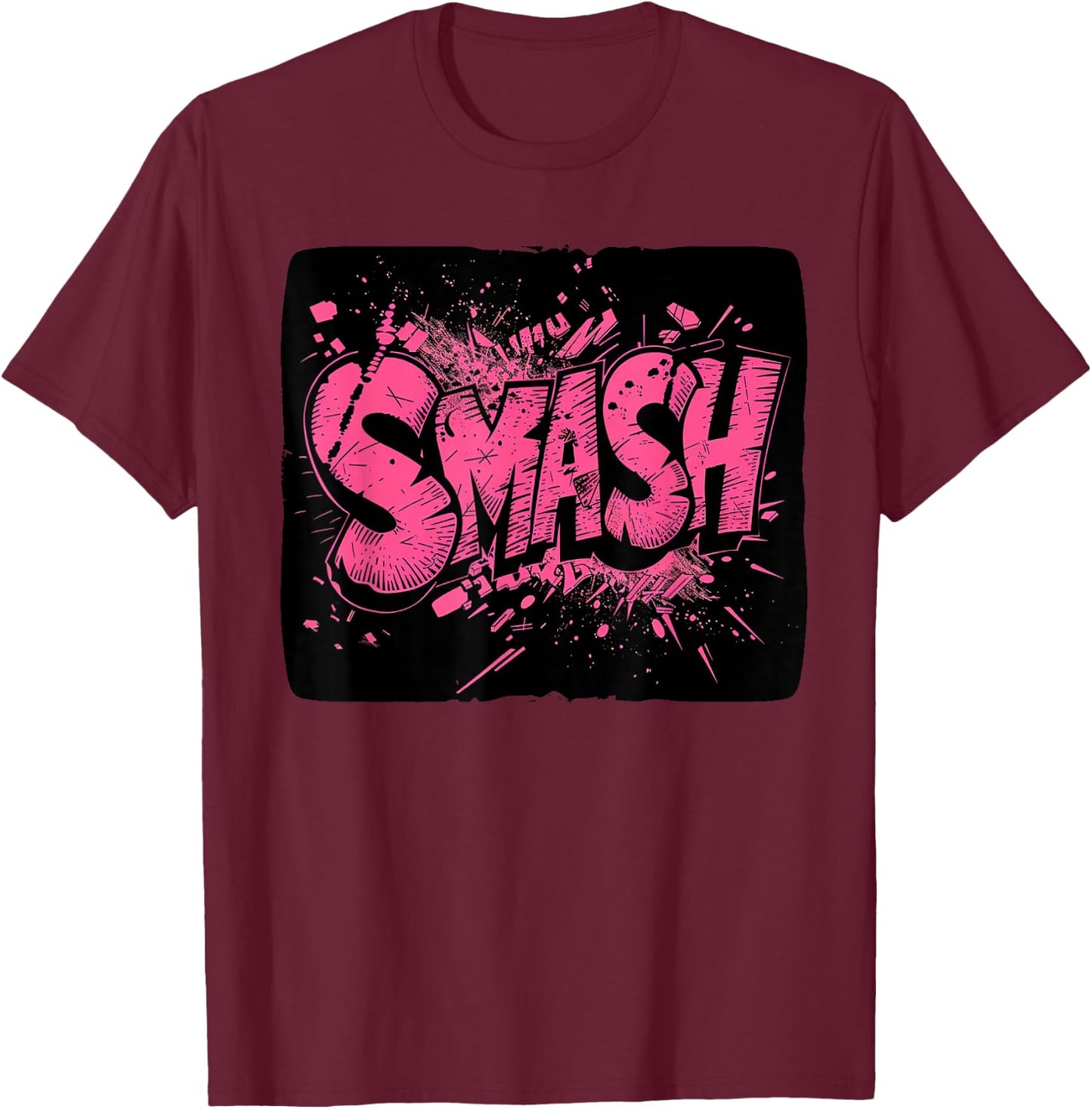 Cool Smash Graphic for a Trendsetting Style T-Shirt - T-Shirt | Maroon