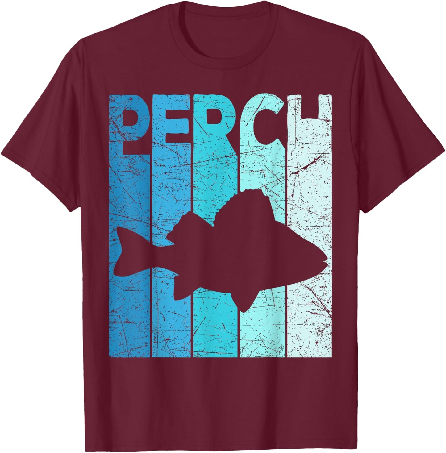 Perch Vintage Seafood Fisherman Retro Perch Fishing T-Shirt - T-Shirt | Maroon