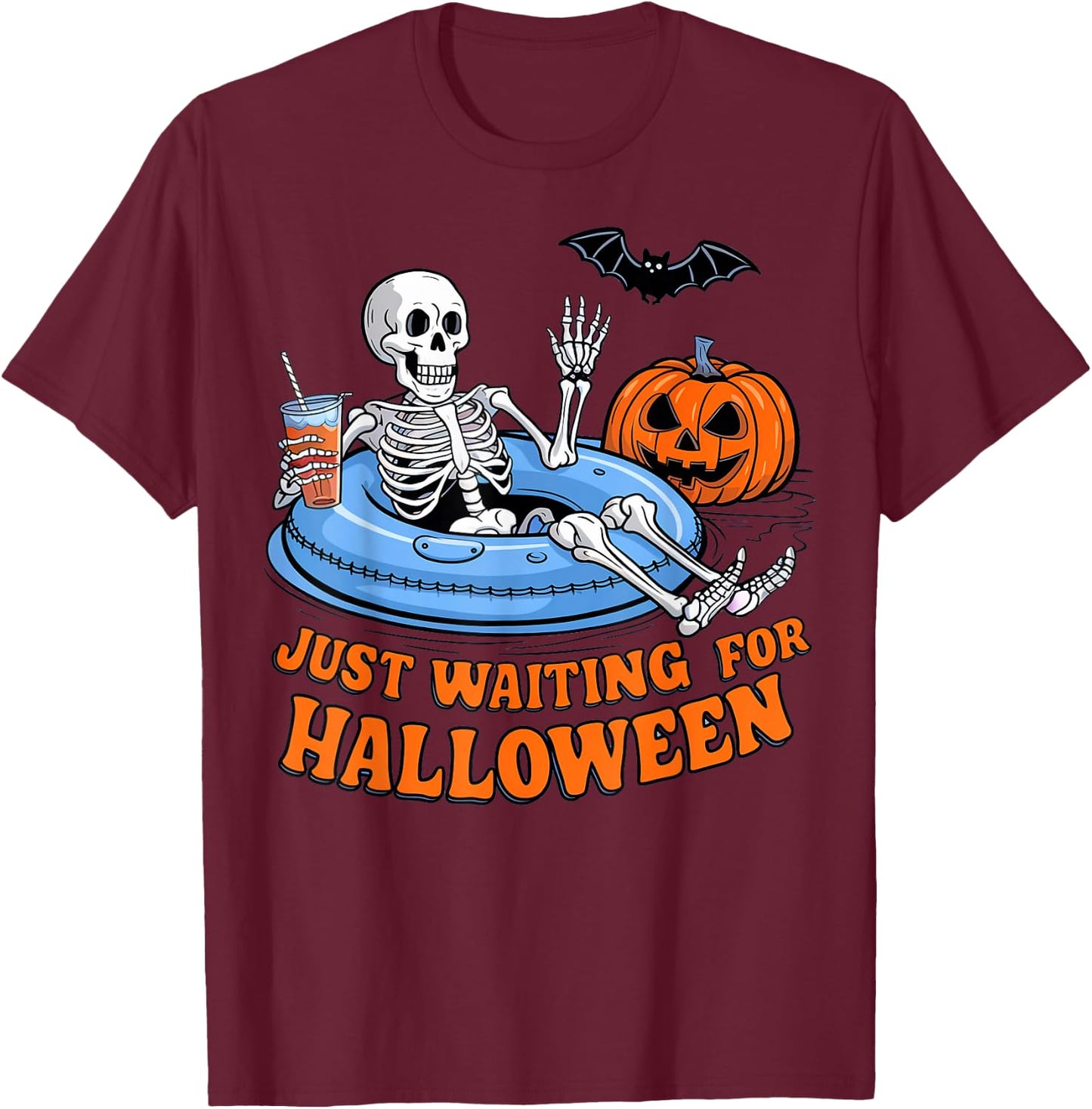 Halloween Skeleton Spooky Summer Gifts Women Kids T-Shirt - T-Shirt | Maroon