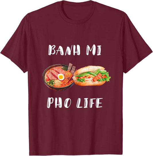 Banh Mi For Life Street Food Sandwich Vietnamese Baguette T-Shirt - T-Shirt | Maroon