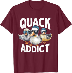 Quack Addict Funny Mallard Duck Lover T-Shirt - T-Shirt | Maroon