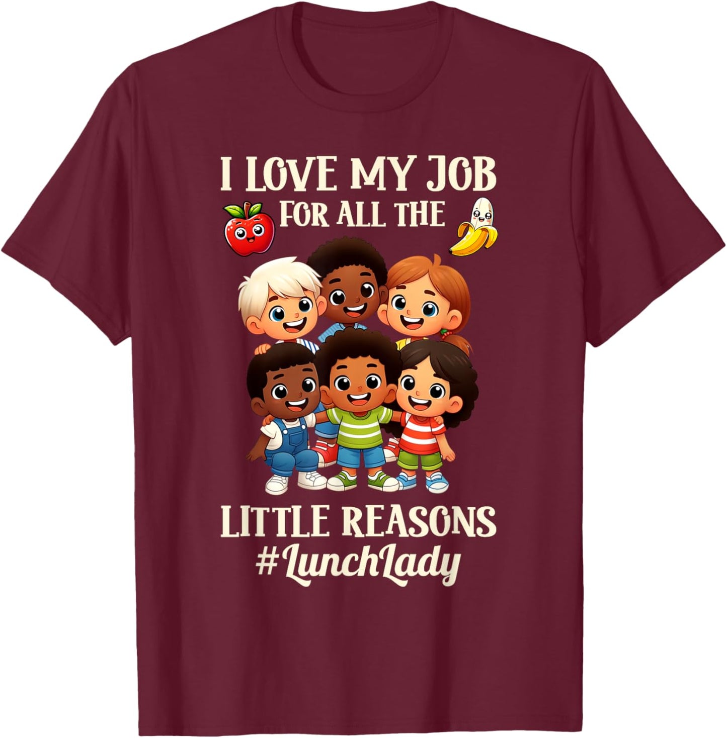 Funny Lunch Lady School Aide Appreciation Graphic T-Shirt - T-Shirt | Maroon