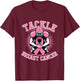 Tackle Breast Cancer Pink Ribbon American Fantasy Football T-Shirt - T-Shirt | Maroon