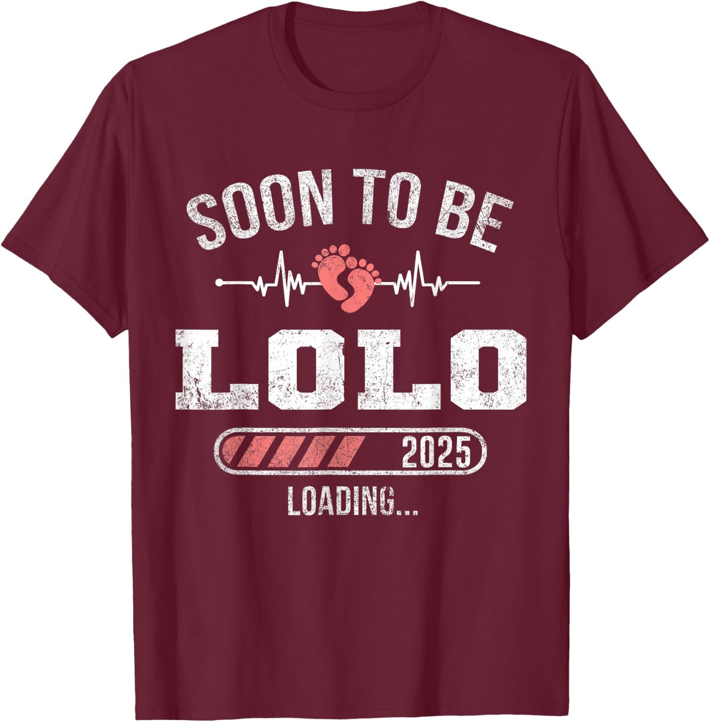 Soon To Be Lolo 2025 Loading For Pregnancy Announcement T-Shirt - T-Shirt | Maroon