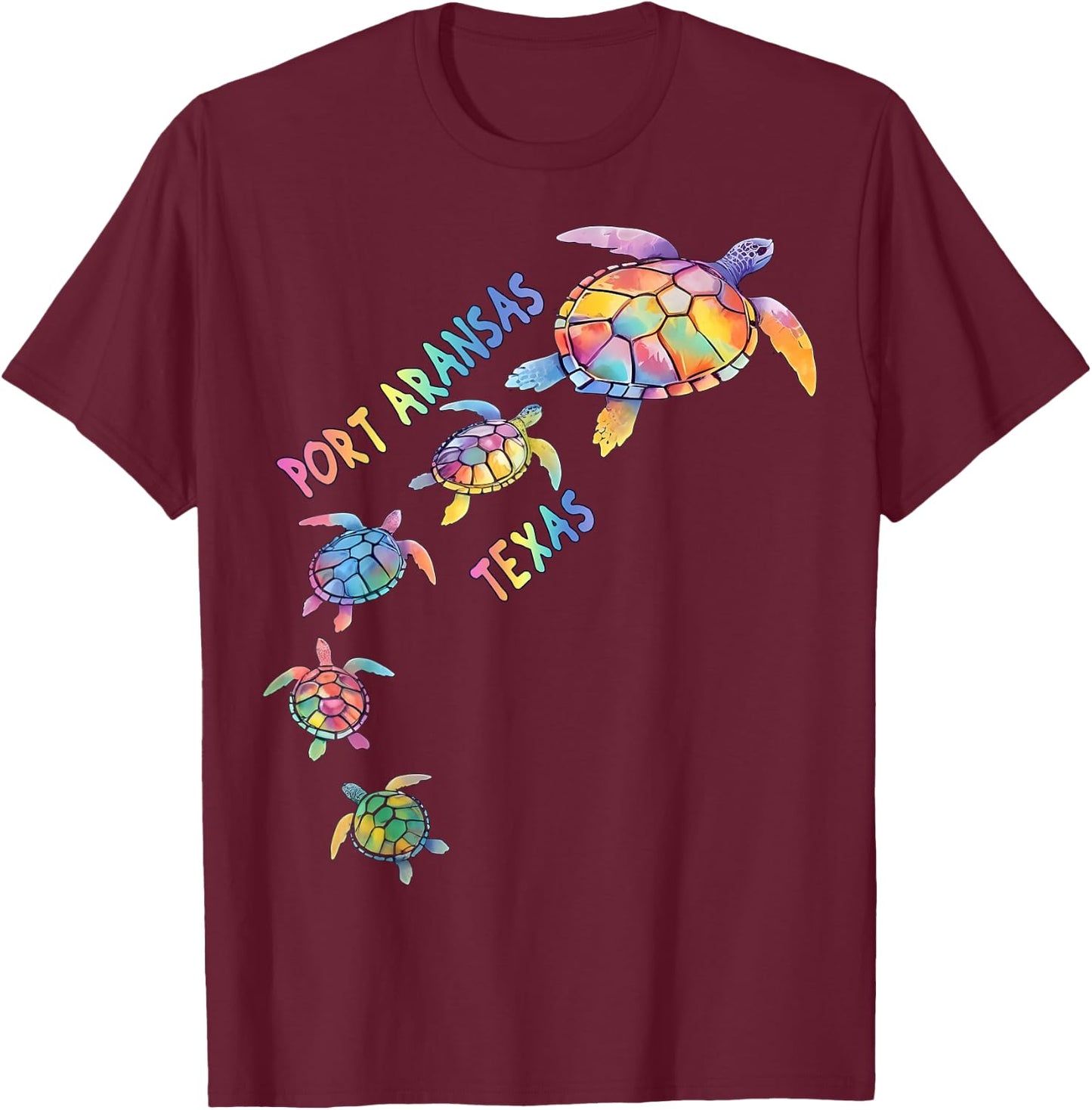 Port Aransas Texas Sea Turtle Lover Beach Vacation T-Shirt - T-Shirt | Maroon