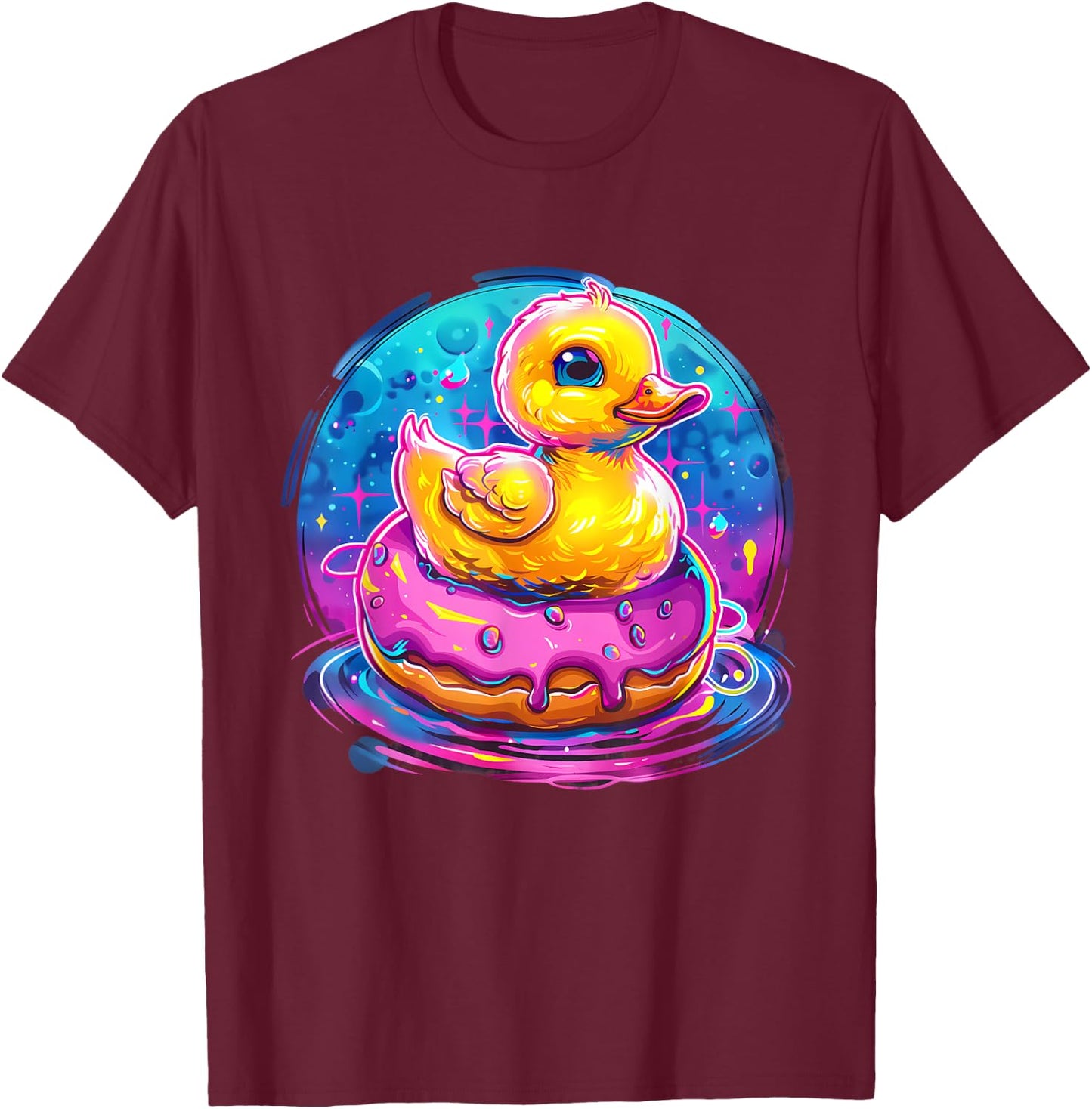Rubber Duck Rubber Duckling Duck Lover Rubber Duckie Donut T-Shirt - T-Shirt | Maroon