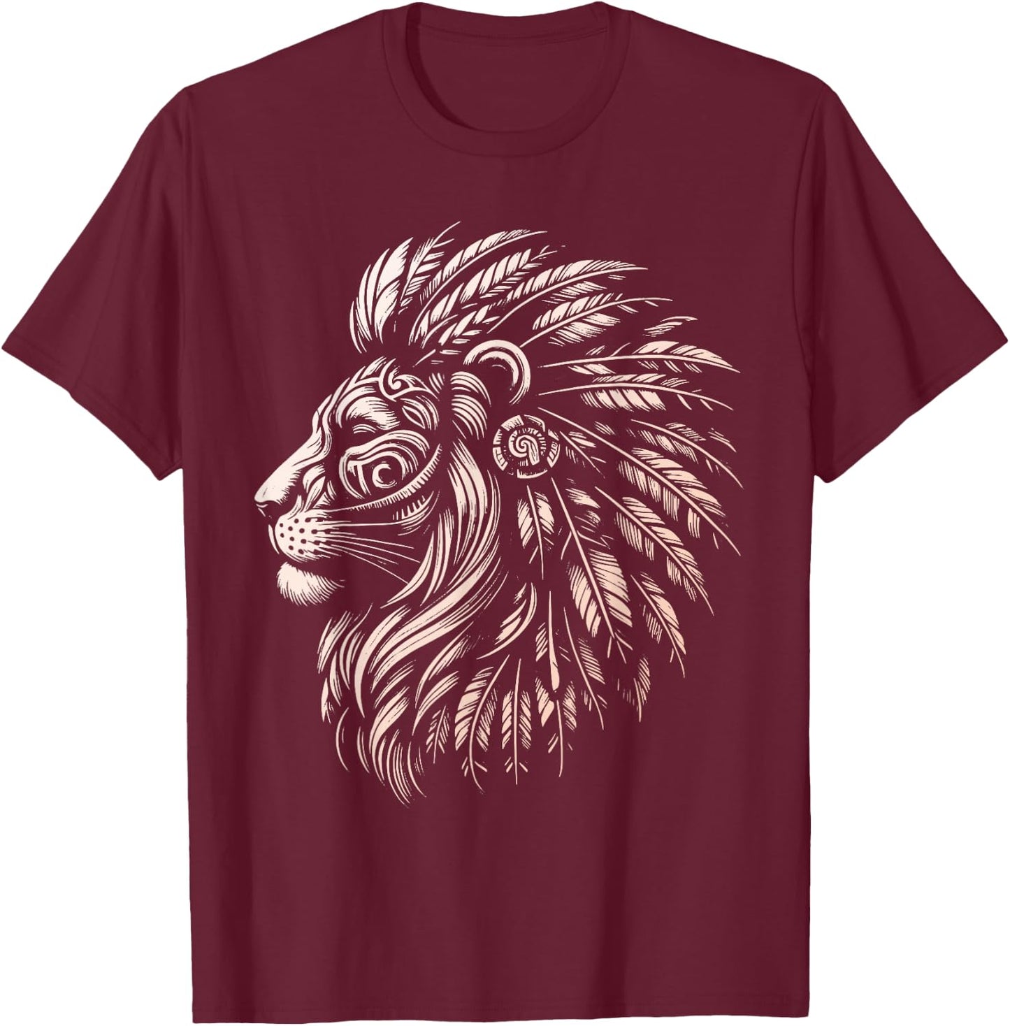 Native American Indian Day Pride Indigenous Cherokee Lion T-Shirt - T-Shirt | Maroon