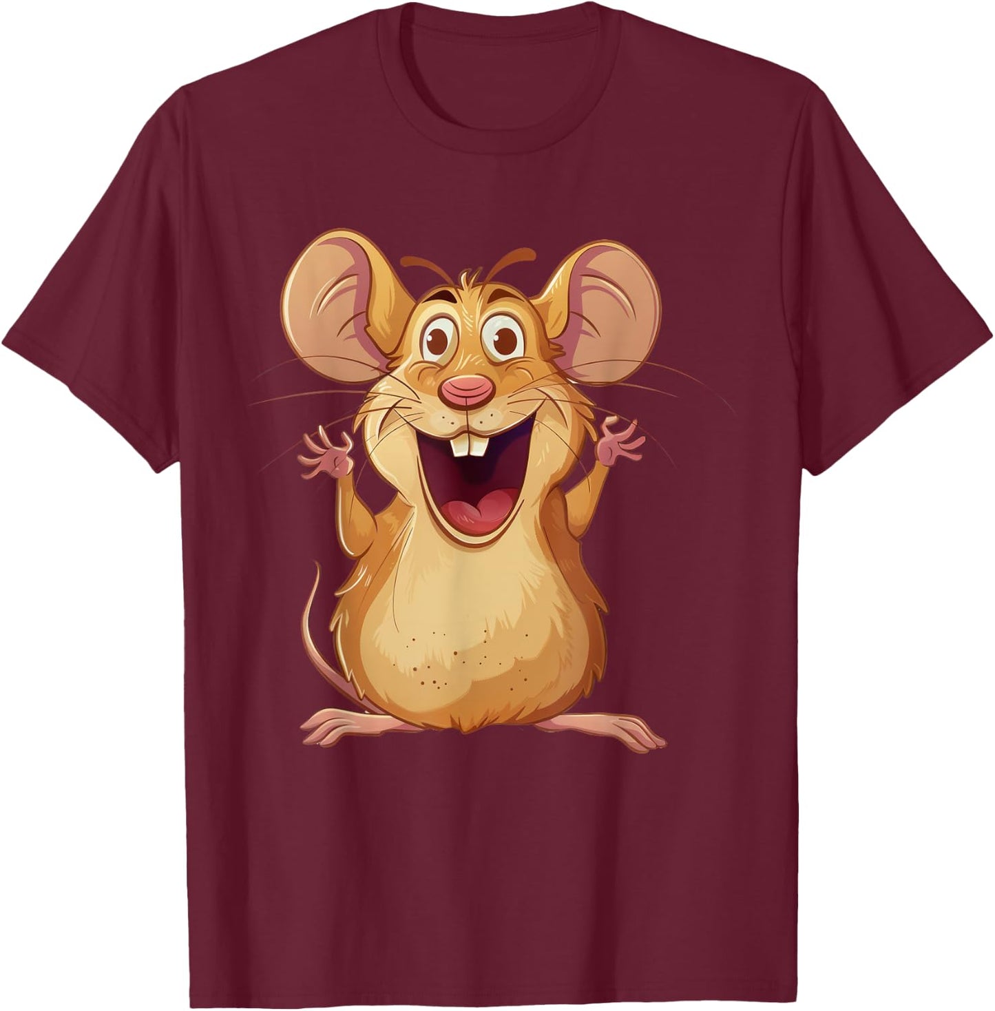 Field mouse in cartoon artwork | Field mouse & rodent T-Shirt - T-Shirt | Maroon