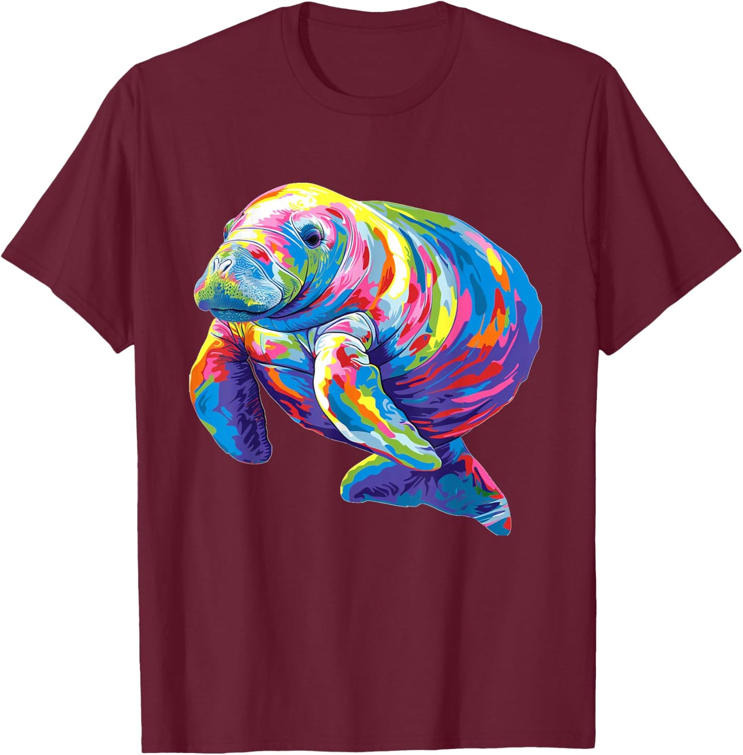 Cool multicolor Manatee Costume for Boys and Girls T-Shirt - T-Shirt | Maroon