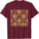 Black & Gold Pattern Art Deco T-Shirt - T-Shirt | Maroon