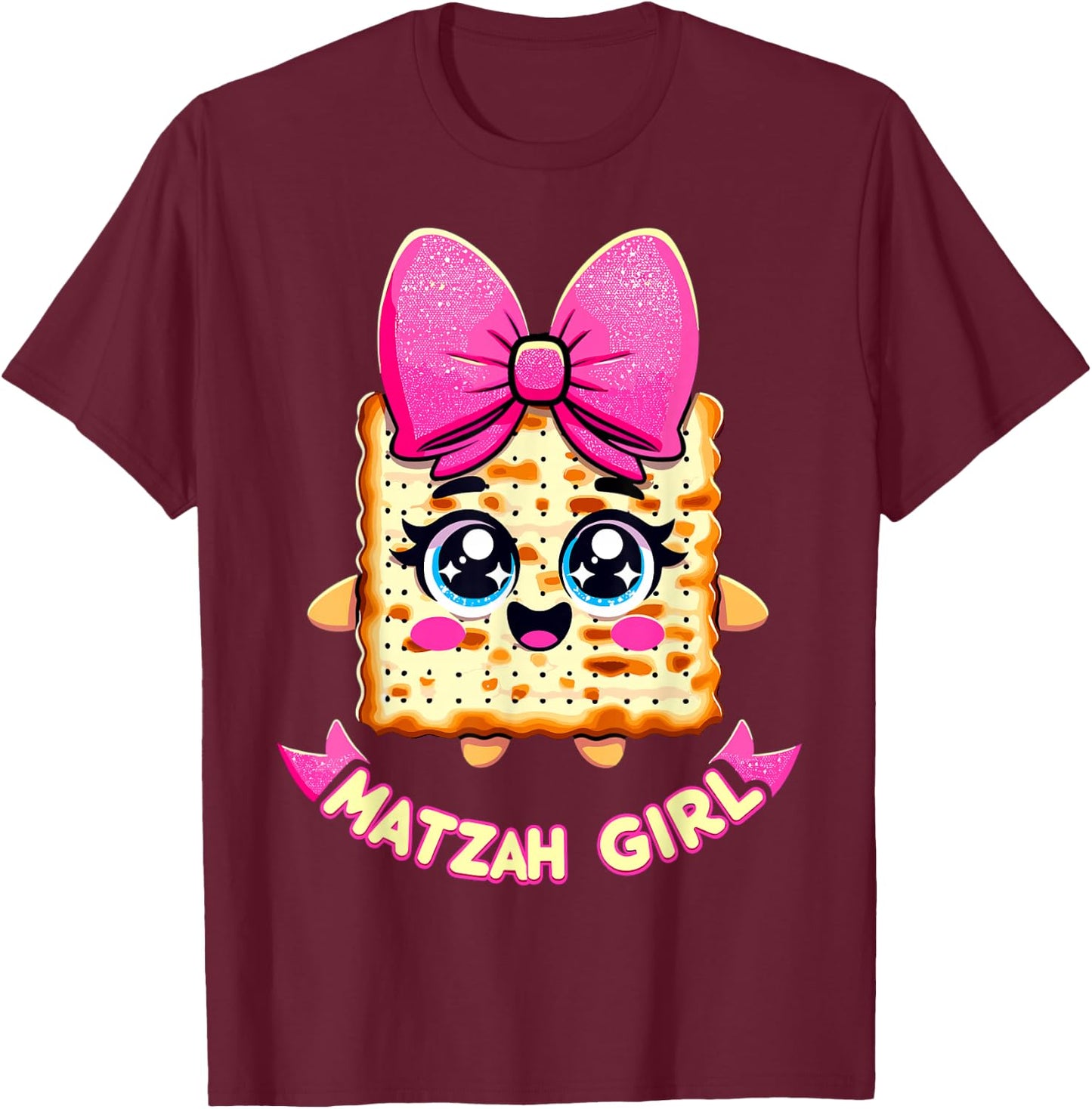 Matzah Girl Afikoman Happy Passover T-Shirt - T-Shirt | Maroon