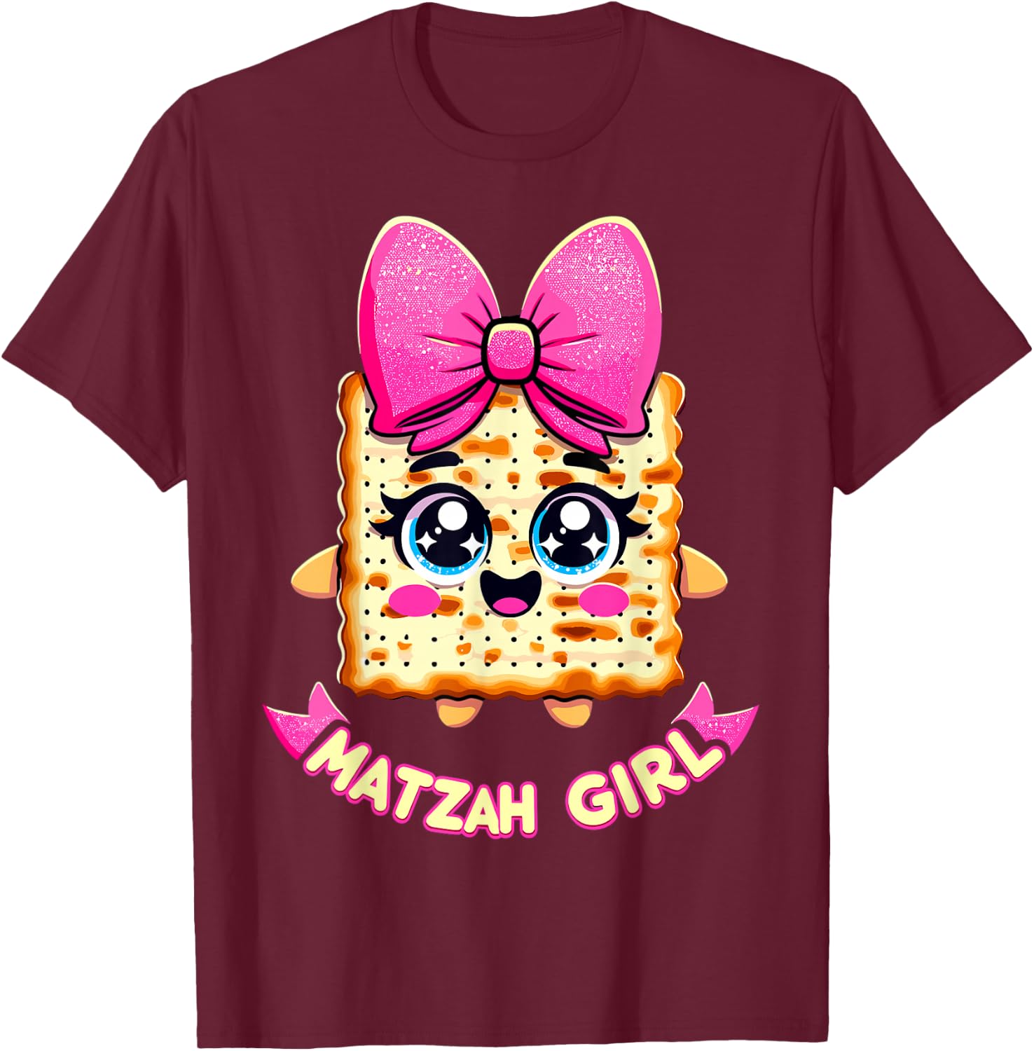 Matzah Girl Afikoman Happy Passover T-Shirt - T-Shirt | Maroon