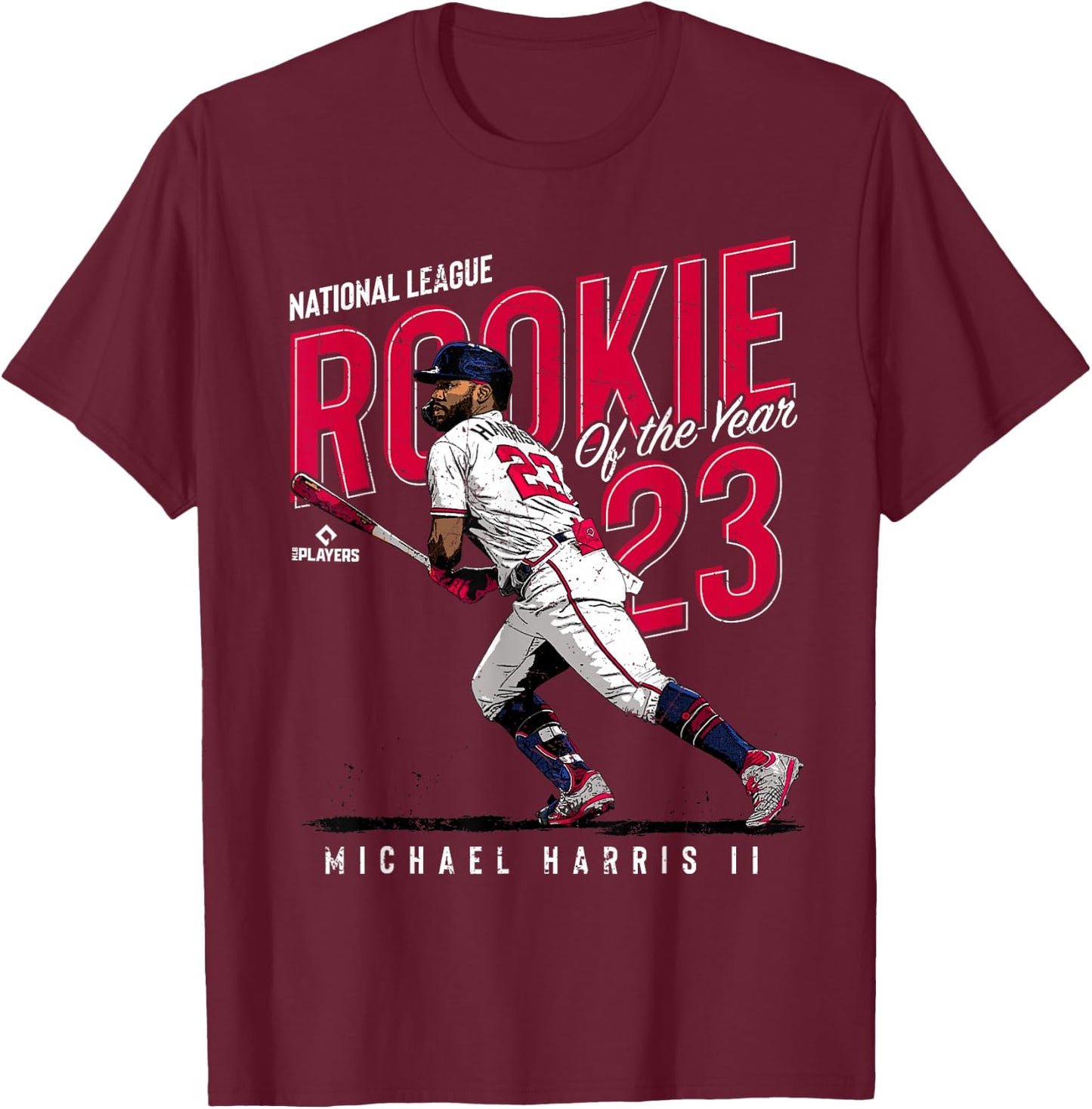 Rookie of the Year Michael Harris II Atlanta MLBPA T-Shirt - T-Shirt | Maroon