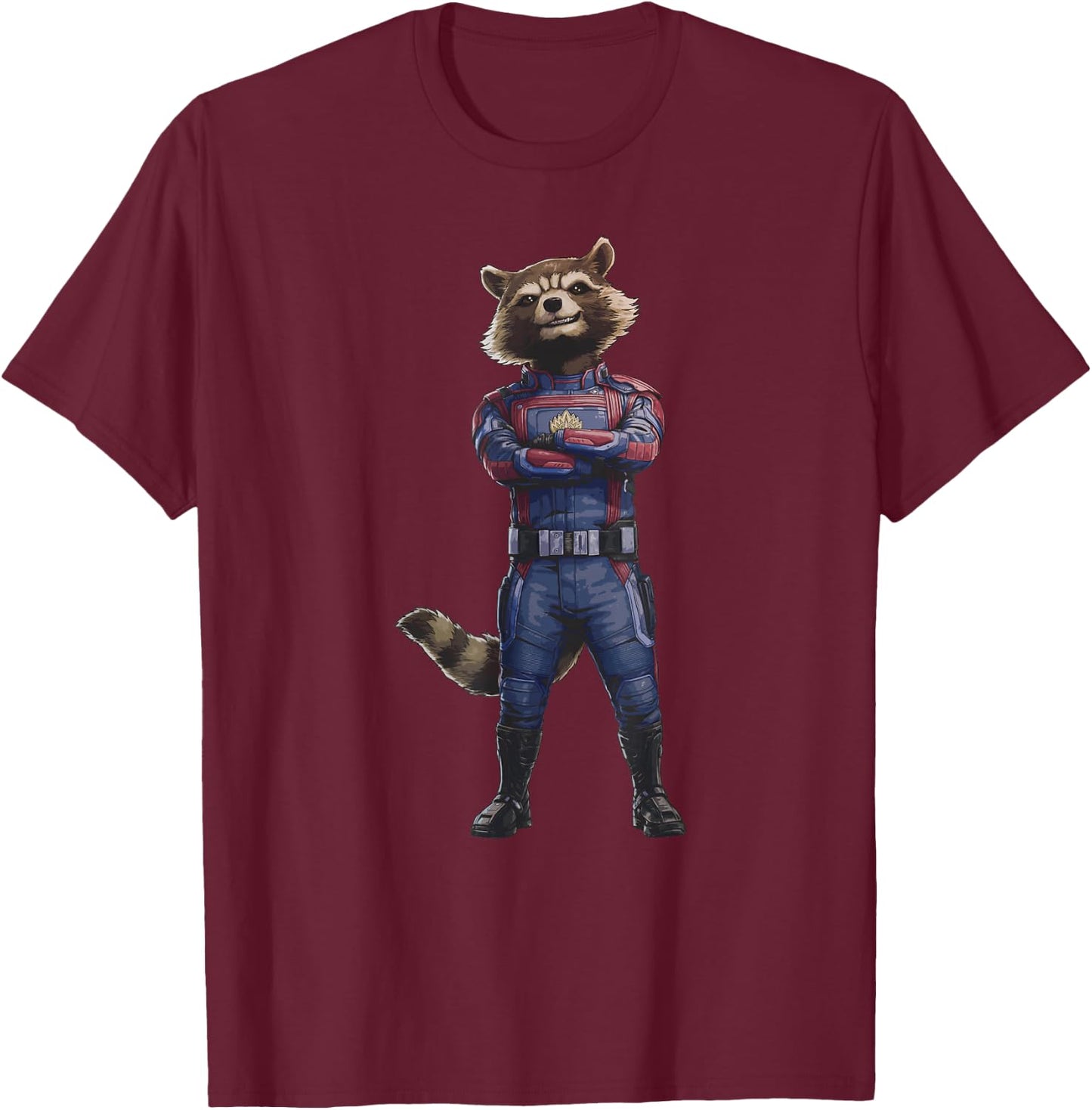 Marvel Guardians of The Galaxy Vol. 3 Rocket Hero Pose T-Shirt - T-Shirt | Maroon