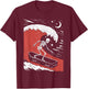 Funny Skeleton Surfing With a Coffin Spooky Halloween Surfer T-Shirt - T-Shirt | Maroon