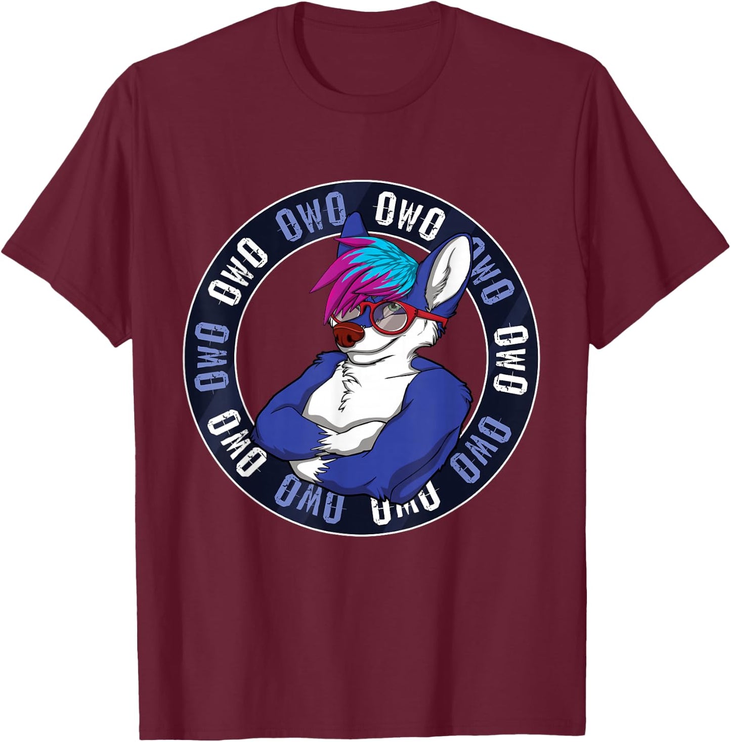 Furry OwO Furry Ear Furry Person Fox Cosplay T-Shirt - T-Shirt | Maroon