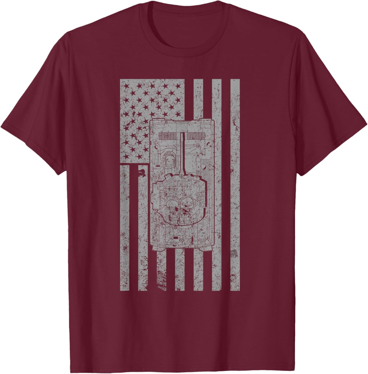 M2 Bradley IFV US Military tank Vintage Flag T-Shirt - T-Shirt | Maroon
