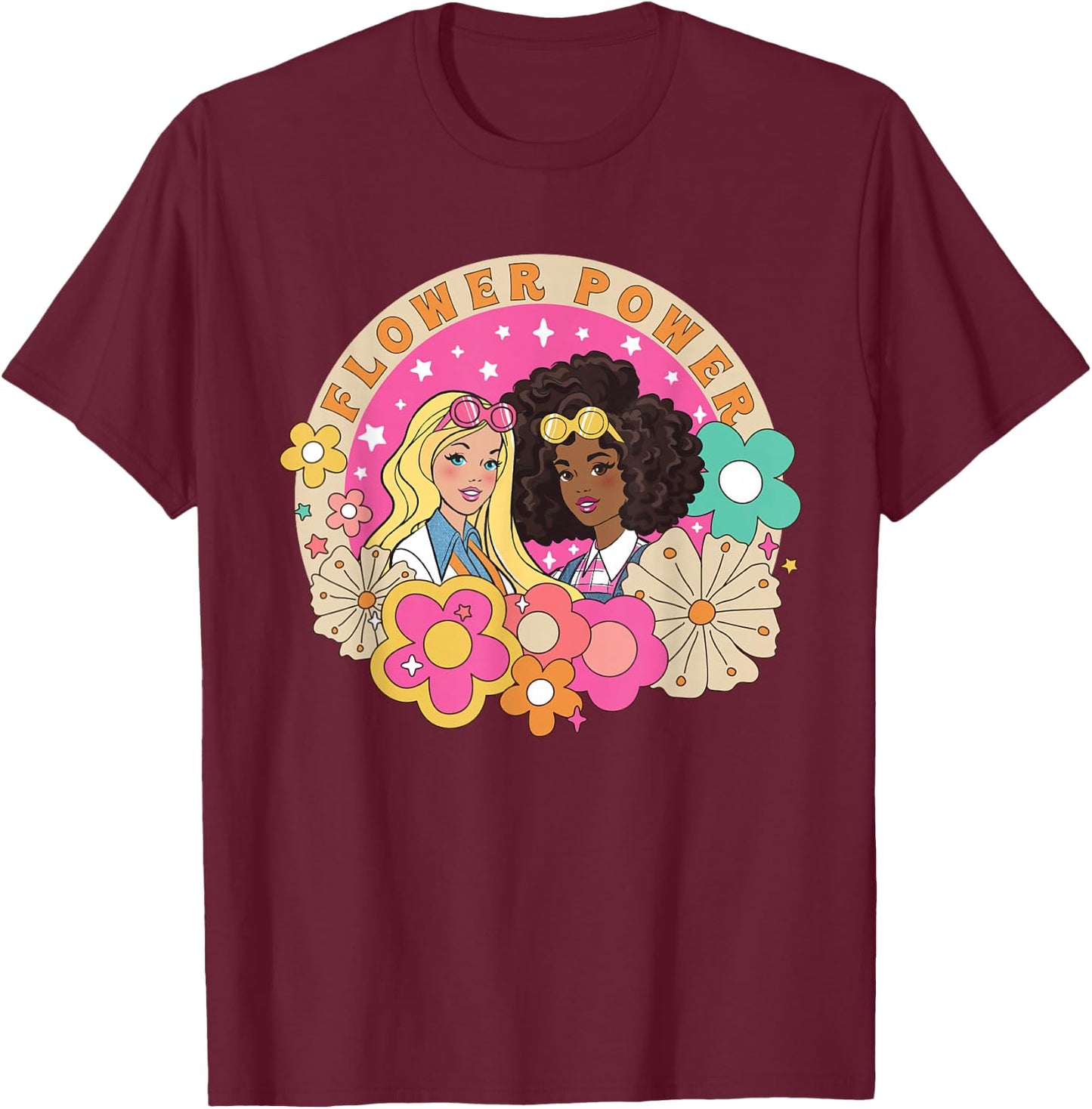 Barbie - Summer Flower Power T-Shirt - T-Shirt | Maroon