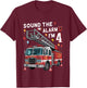 4th Birthday Boy Fire Truck 4 Year Old Boy Girl Firefighter T-Shirt - T-Shirt | Maroon