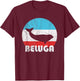 Beluga Whale Vintage Retro Silhouette Gift T-Shirt - T-Shirt | Maroon