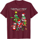 Santa Black African American Christmas Crew Flossing Floss T-Shirt - T-Shirt | Maroon
