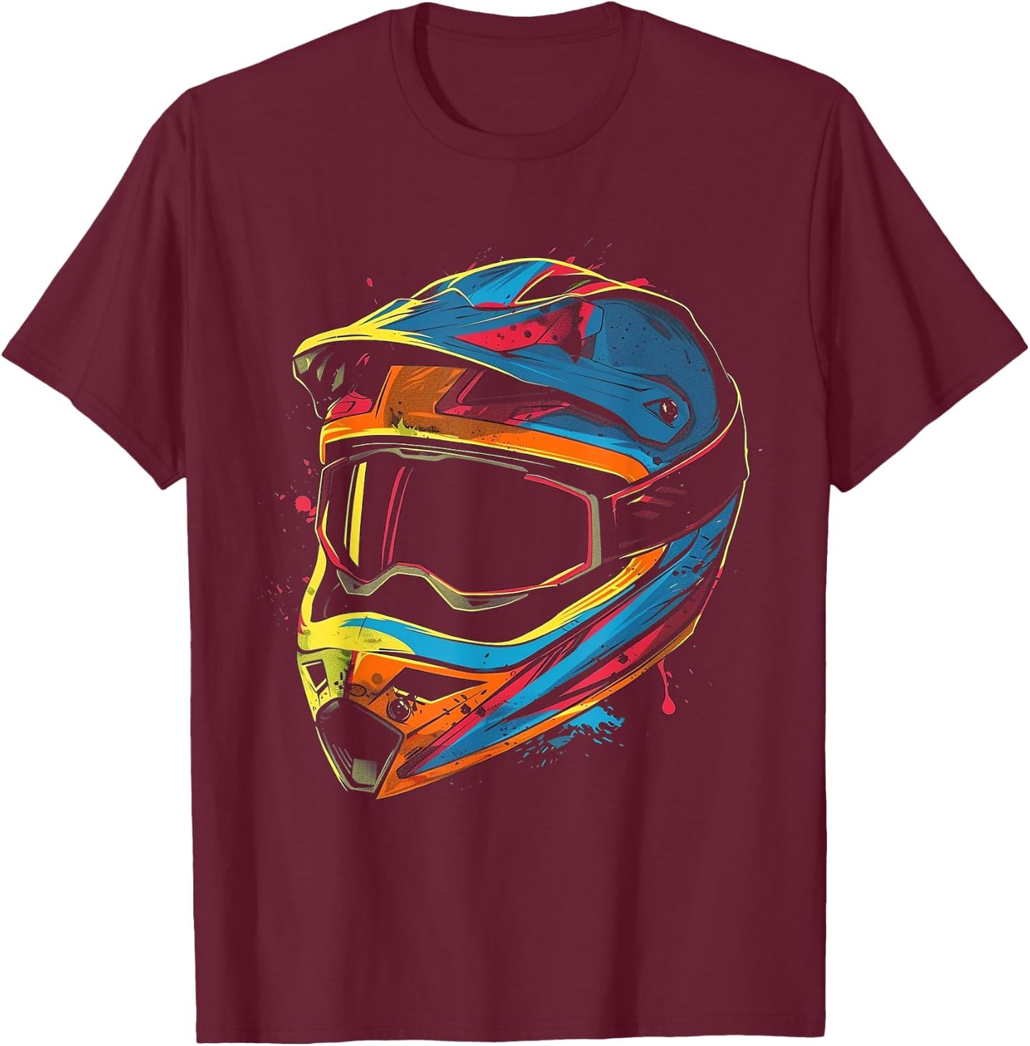 Cartoon mountain bike helmet T-Shirt - T-Shirt | Maroon