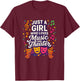Just a Girl Who Loves Music and Theater T-Shirt - T-Shirt | Maroon