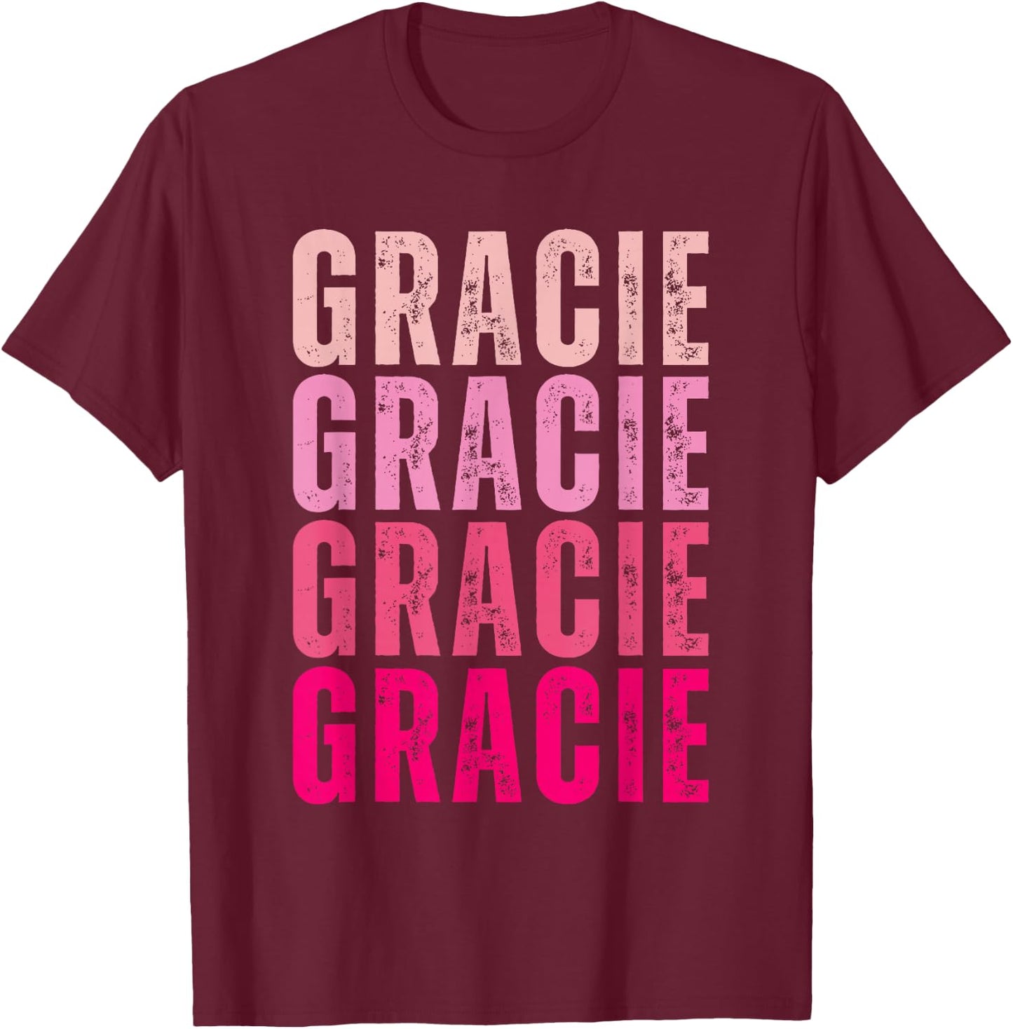 Personalized Name Gracie I Love Gracie Vintage T-Shirt - T-Shirt | Maroon
