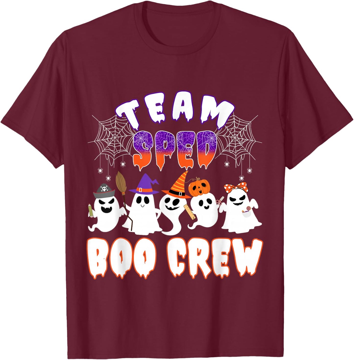 Funny Halloween Costume Team SPED Teacher Special Education T-Shirt - T-Shirt | Maroon