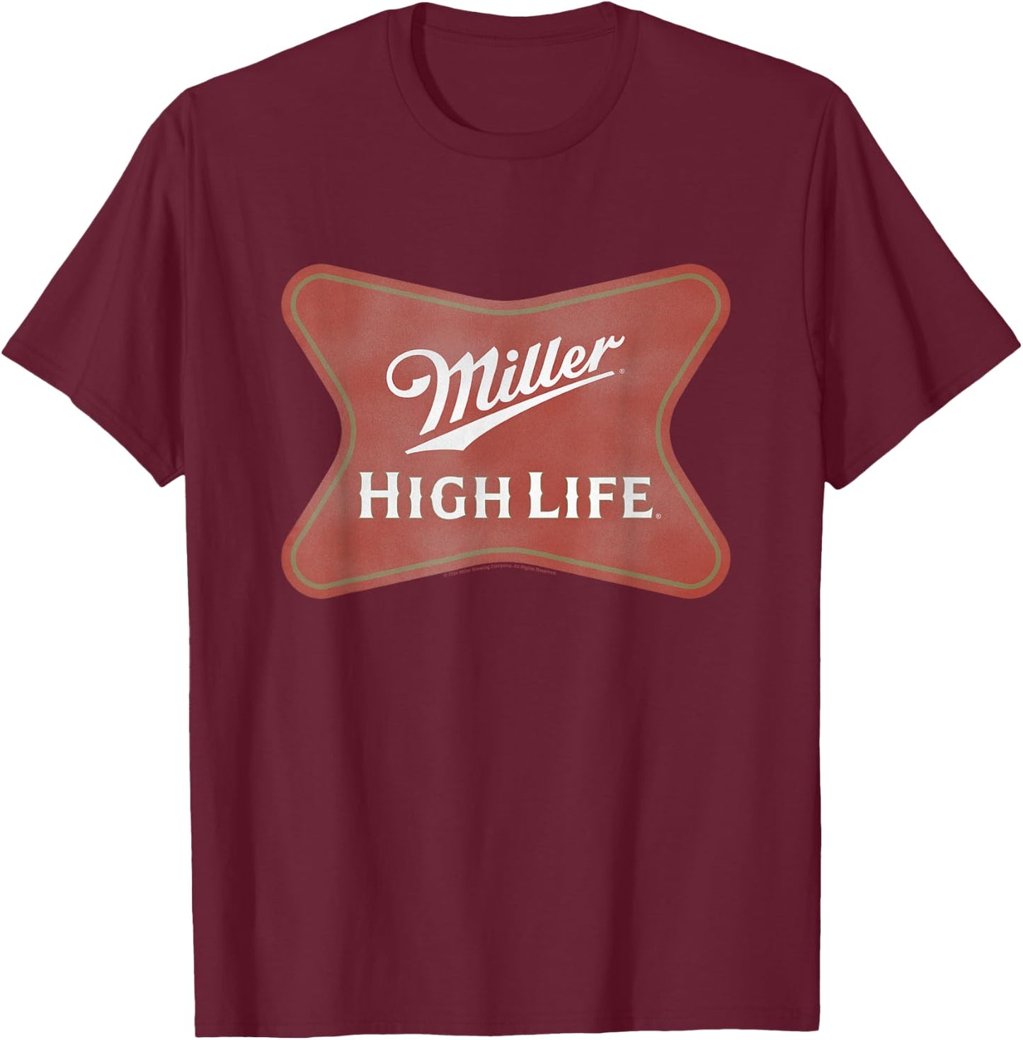 Miller High Life Faded Vintage Classic Logo T-Shirt - T-Shirt | Maroon