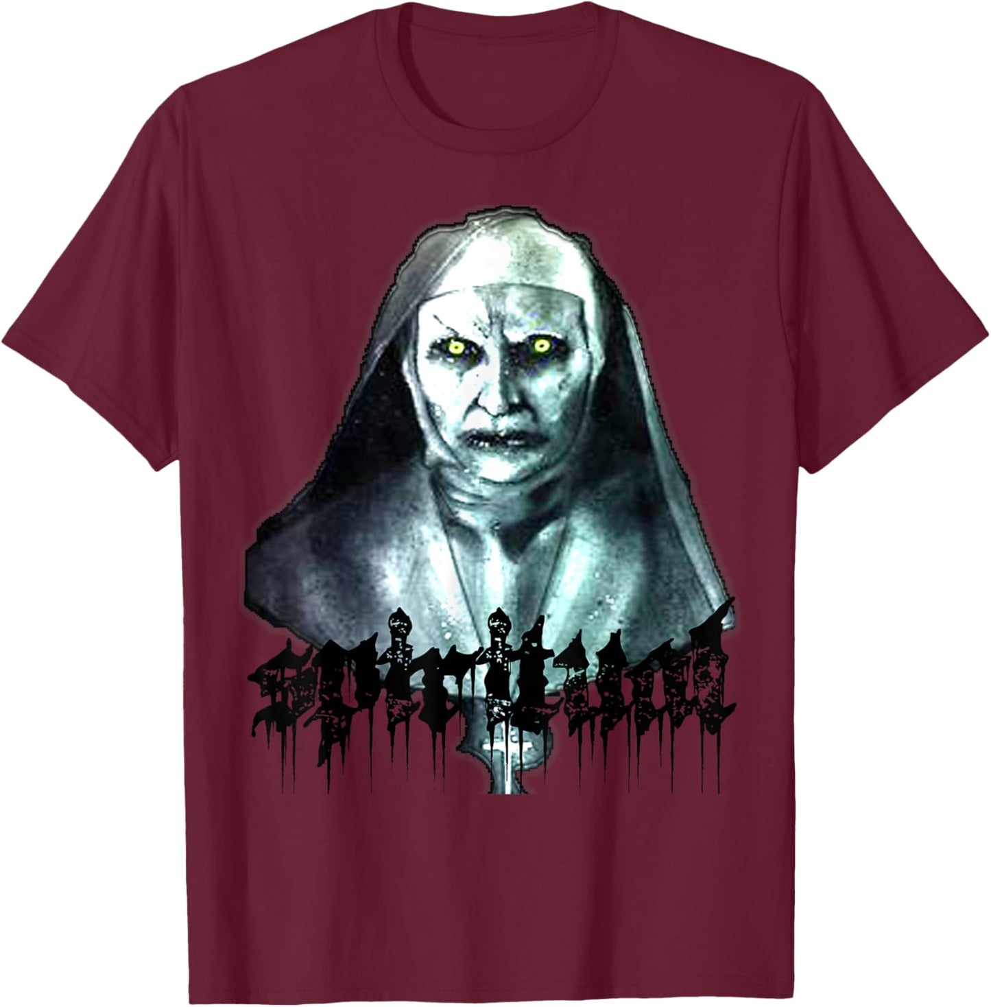 Zombie Nun demon "spiritual" T-Shirt - T-Shirt | Maroon