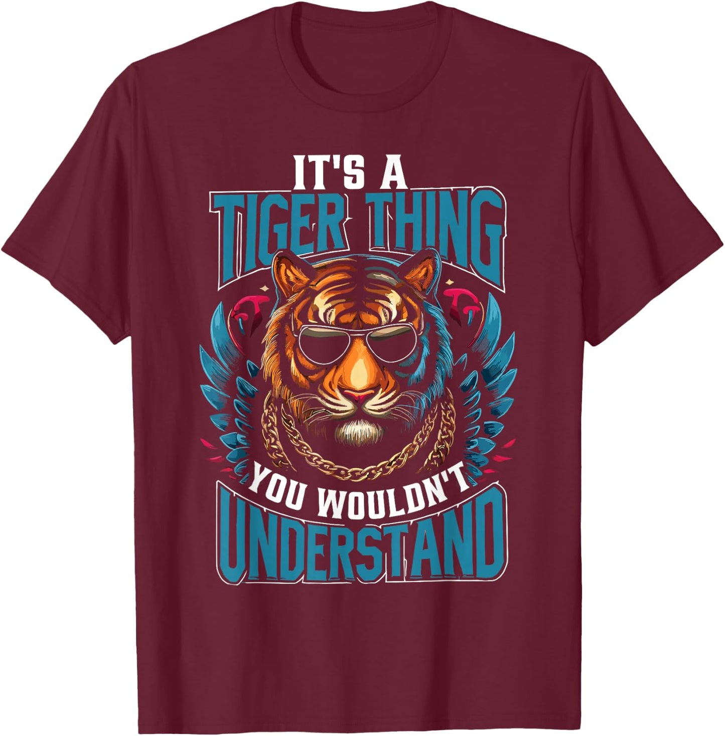Wildlife Tiger T-Shirt - T-Shirt | Maroon