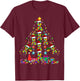 Santa Puzzle Ribbon Christmas Tree Autism Awareness T-Shirt - T-Shirt | Maroon