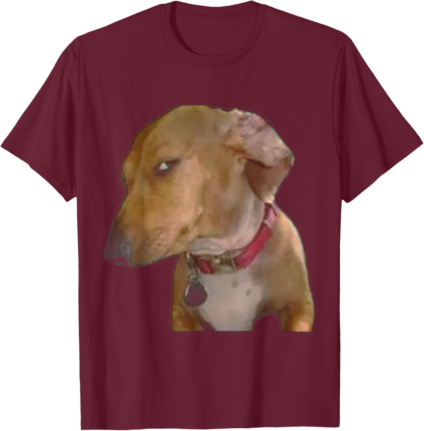 Bombastic Side Eye Funny Dog T-Shirt - T-Shirt | Maroon