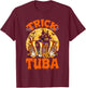 Trick Or Tuba Halloween Moon Costume Funny Instruments T-Shirt - T-Shirt | Maroon