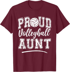 Proud Volleyball Aunt Funny College That's My Nephew T-Shirt - T-Shirt | Maroon